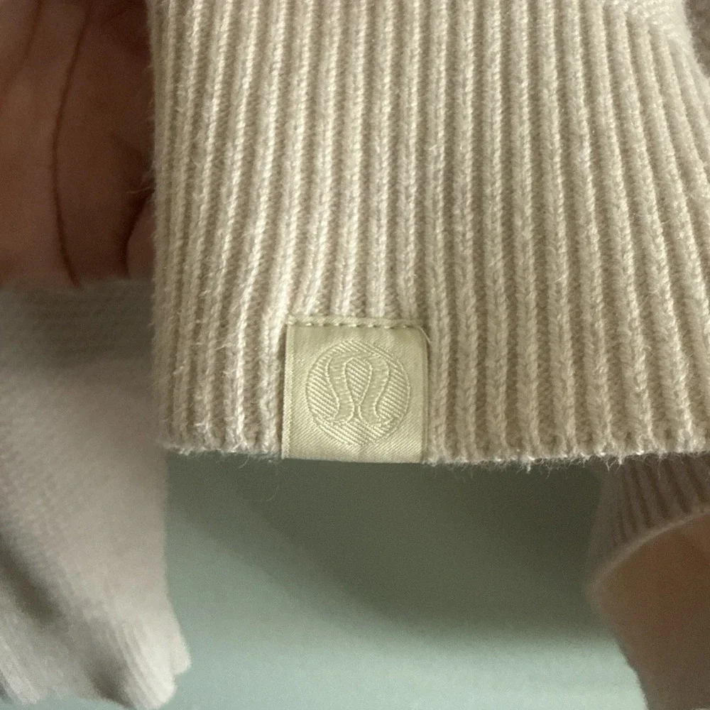 Lululemon Textured Knit Crewneck Sweater Mens Med Ivory M3DQBS